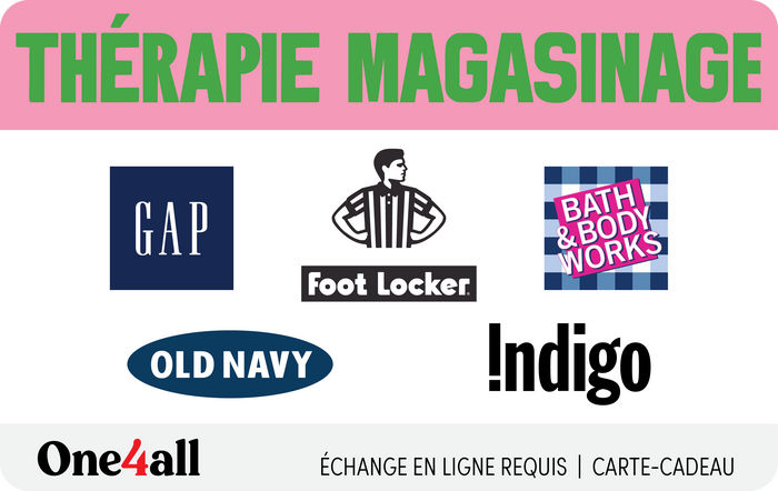 Thérapie magasinage (FR Version) Retail Therapy (Thérapie magasinage) Virtual Gift Card (FR version) – One4all
